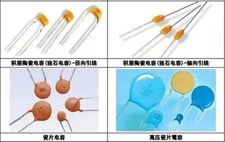 積層陶瓷電容(獨(dú)石電容)-徑向引線(xiàn)、積層陶瓷電容(獨(dú)石電容)-軸向引線(xiàn)、瓷片電容、高壓瓷片電容